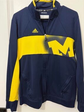 adidas Navy and Maize Full-Zip Athletic Jacket